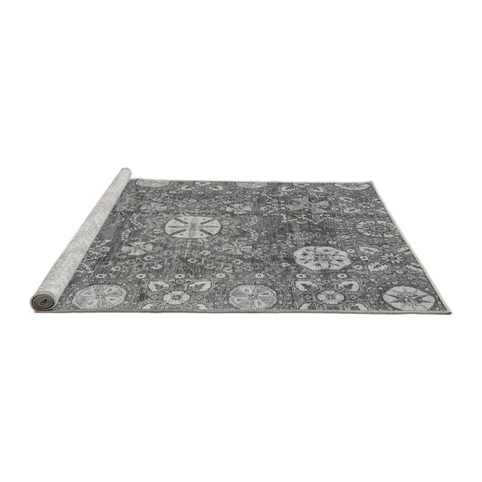 Sideview of Machine Washable Abstract Gray Modern Rug, wshabs3801gry
