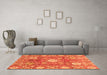 Machine Washable Abstract Orange Modern Area Rugs in a Living Room, wshabs3801org