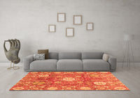 Machine Washable Abstract Orange Modern Rug, wshabs3801org