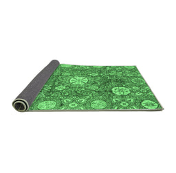 Sideview of Abstract Emerald Green Modern Rug, abs3801emgrn