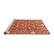 Sideview of Machine Washable Abstract Brown Sand Brown Rug, wshabs3802