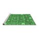 Sideview of Machine Washable Abstract Emerald Green Modern Area Rugs, wshabs3802emgrn