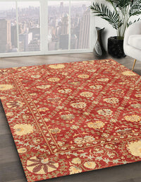 Abstract Brown Sand Brown Modern Rug, abs3802