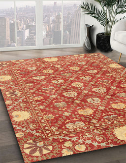 Abstract Brown Sand Brown Modern Rug in Family Room, abs3802