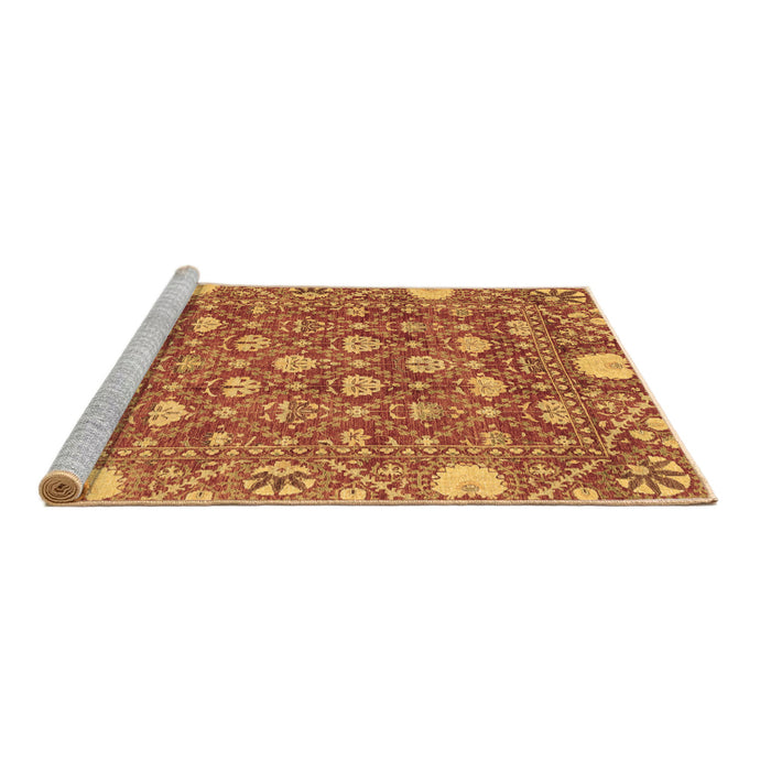 Sideview of Machine Washable Abstract Brown Modern Rug, wshabs3802brn