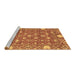 Sideview of Machine Washable Abstract Brown Modern Rug, wshabs3802brn