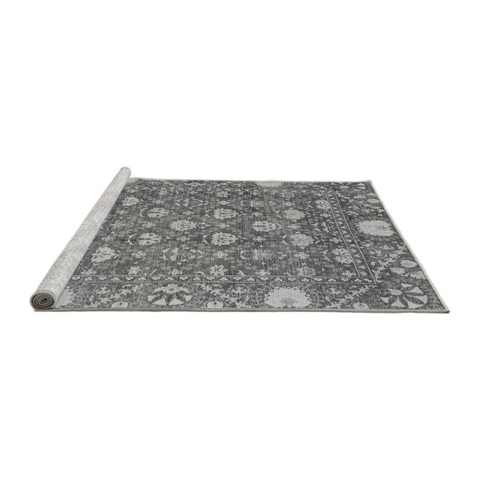Sideview of Machine Washable Abstract Gray Modern Rug, wshabs3802gry