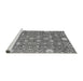 Sideview of Machine Washable Abstract Gray Modern Rug, wshabs3802gry