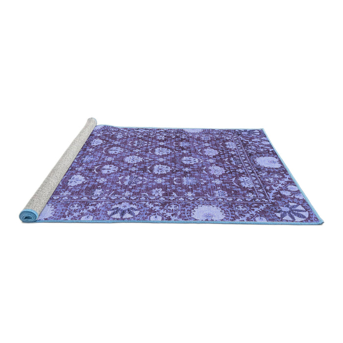Sideview of Machine Washable Abstract Blue Modern Rug, wshabs3802blu