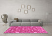 Machine Washable Abstract Pink Modern Rug in a Living Room, wshabs3802pnk