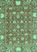 Machine Washable Abstract Turquoise Modern Area Rugs, wshabs3802turq