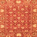 Square Machine Washable Abstract Orange Modern Area Rugs, wshabs3802org