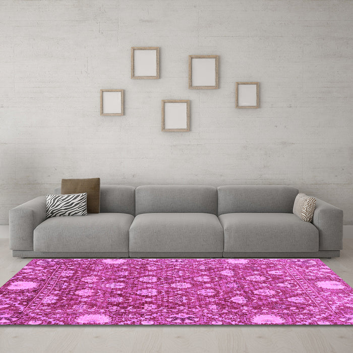 Machine Washable Abstract Purple Modern Area Rugs in a Living Room, wshabs3802pur
