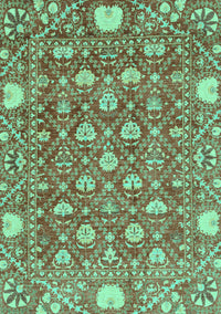 Abstract Turquoise Modern Rug, abs3802turq