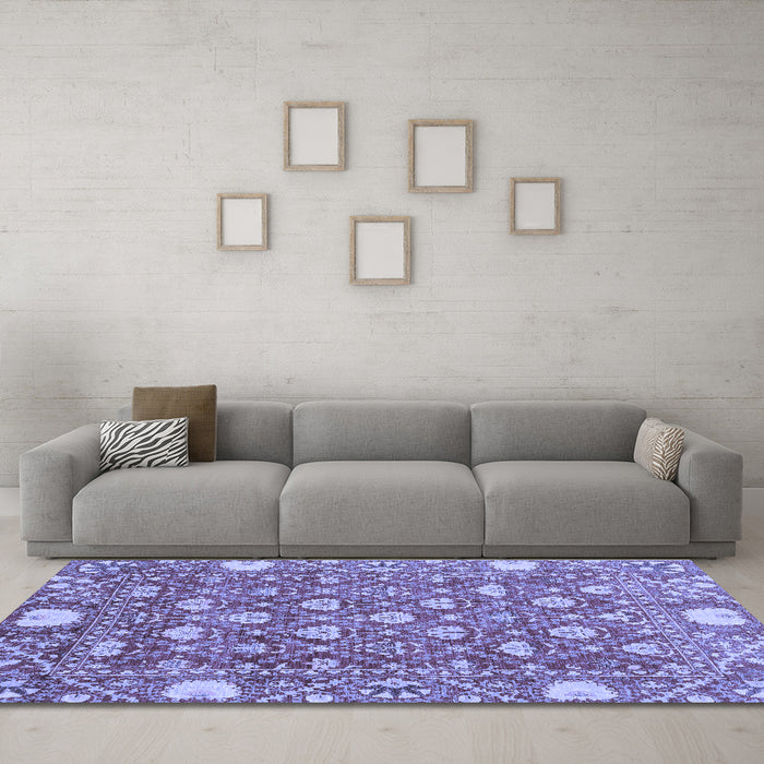 Machine Washable Abstract Blue Modern Rug in a Living Room, wshabs3802blu
