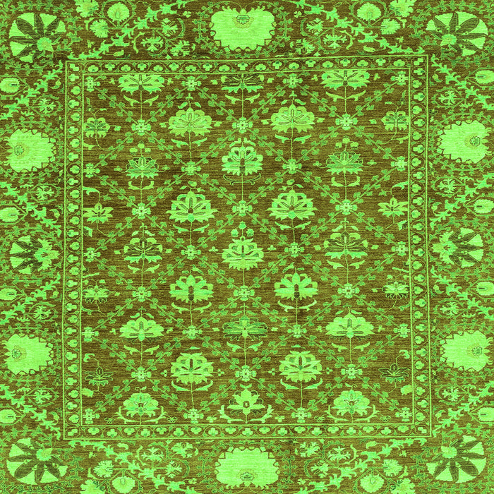 Square Machine Washable Abstract Green Modern Area Rugs, wshabs3802grn