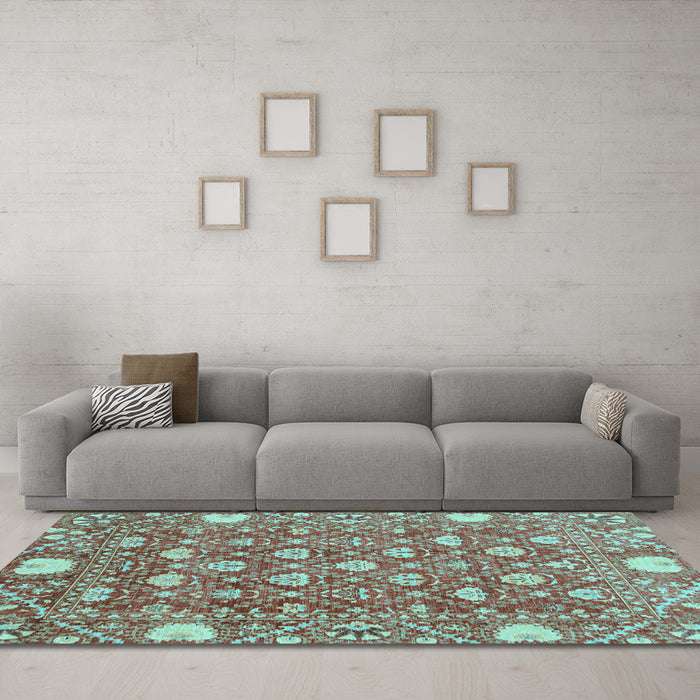 Machine Washable Abstract Light Blue Modern Rug in a Living Room, wshabs3802lblu