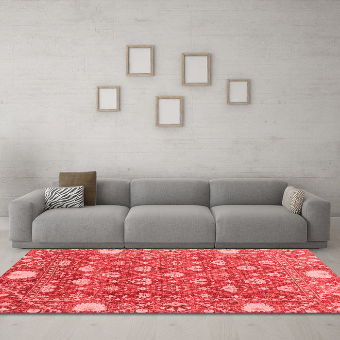 Modern Red Washable Rugs