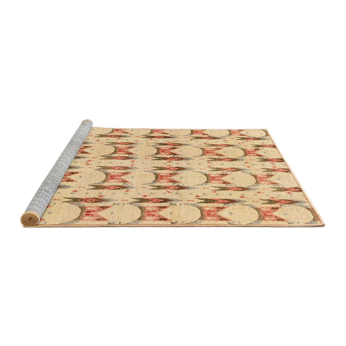 Sideview of Machine Washable Abstract Orange Rug, wshabs3803