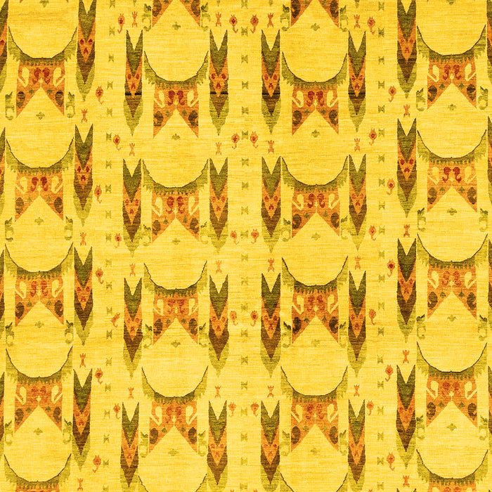 Machine Washable Abstract Yellow Modern Rug, wshabs3803yw