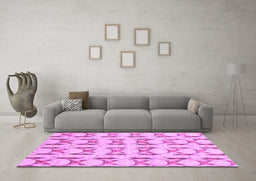 Machine Washable Abstract Purple Modern Area Rugs in a Living Room, wshabs3803pur