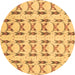 Round Abstract Brown Modern Rug, abs3803brn