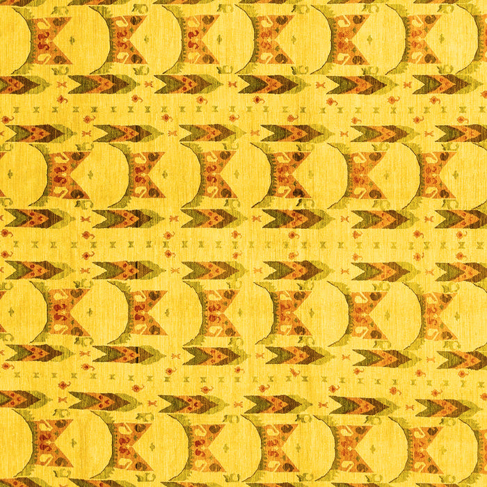 Square Abstract Yellow Modern Rug, abs3803yw