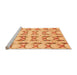 Sideview of Machine Washable Abstract Orange Modern Area Rugs, wshabs3803org