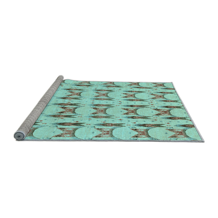 Sideview of Machine Washable Abstract Light Blue Modern Rug, wshabs3803lblu