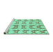 Sideview of Machine Washable Abstract Turquoise Modern Area Rugs, wshabs3803turq