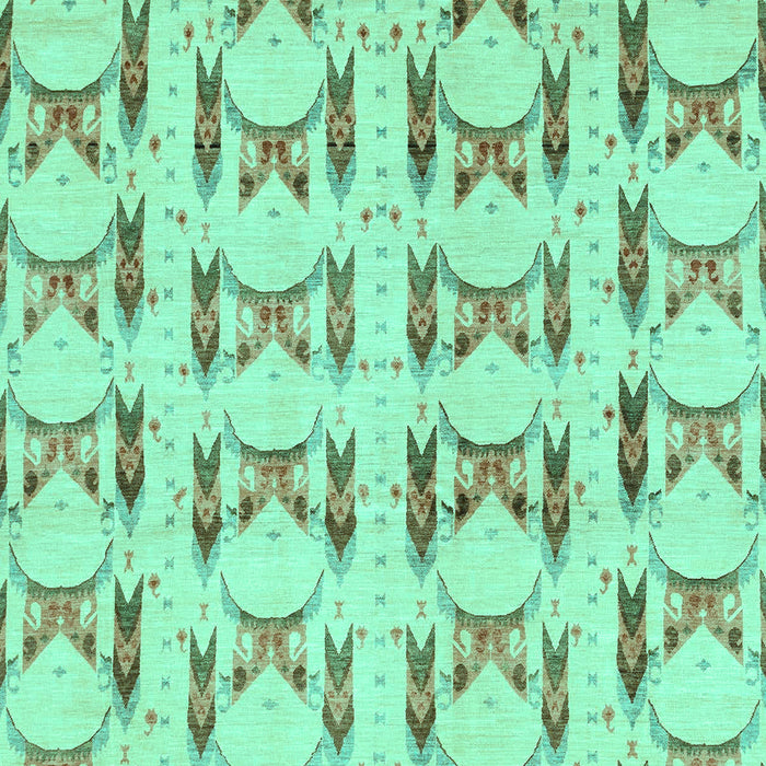 Machine Washable Abstract Turquoise Modern Area Rugs, wshabs3803turq