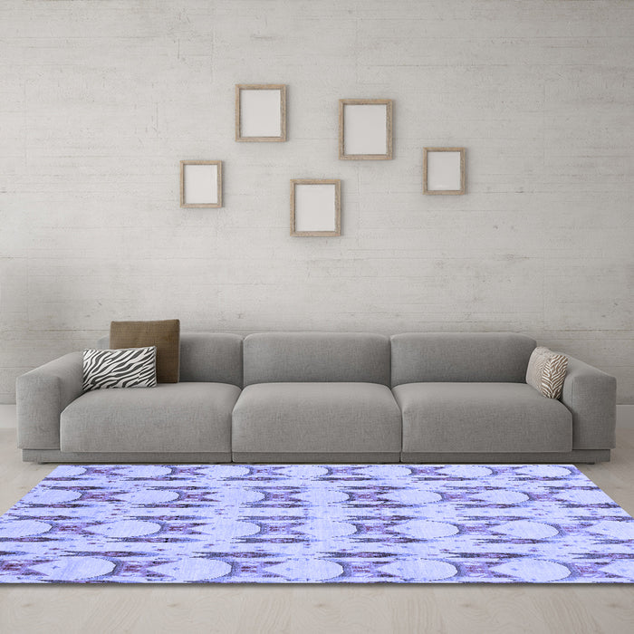 Machine Washable Abstract Blue Modern Rug in a Living Room, wshabs3803blu