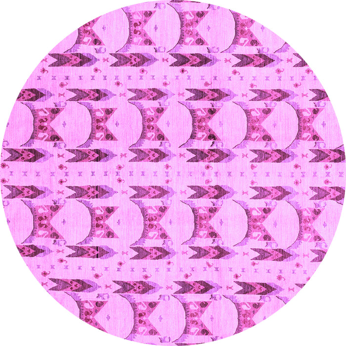 Round Abstract Purple Modern Rug, abs3803pur