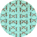 Round Abstract Light Blue Modern Rug, abs3803lblu