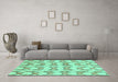 Machine Washable Abstract Turquoise Modern Area Rugs in a Living Room,, wshabs3803turq