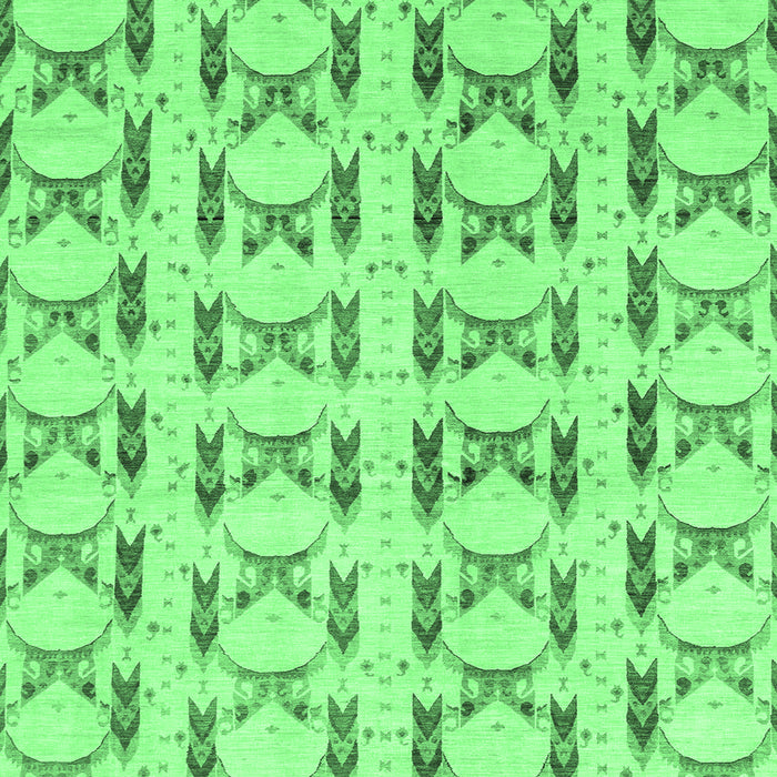 Square Machine Washable Abstract Emerald Green Modern Area Rugs, wshabs3803emgrn