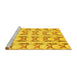 Sideview of Machine Washable Abstract Yellow Modern Rug, wshabs3803yw