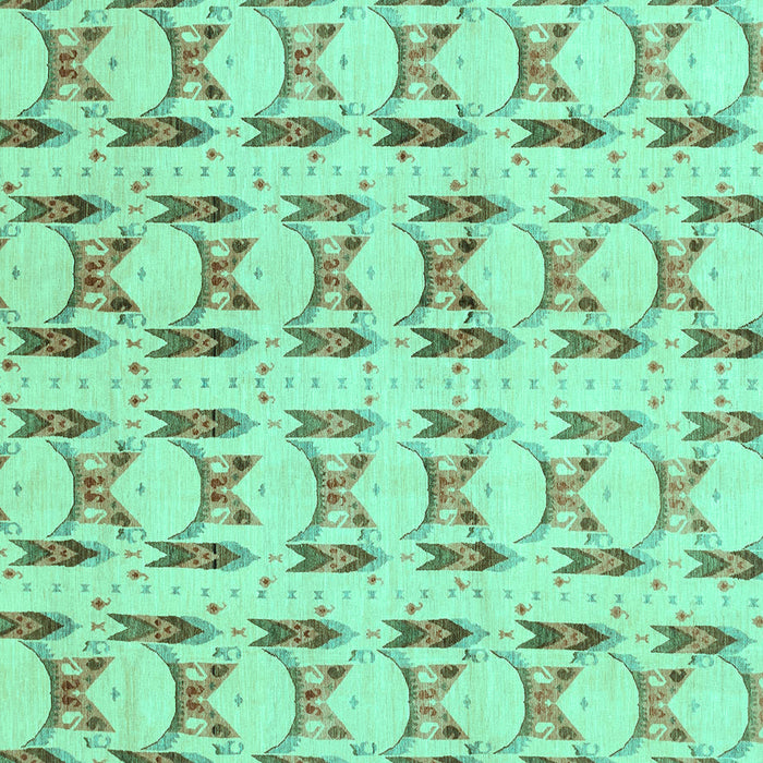 Square Machine Washable Abstract Turquoise Modern Area Rugs, wshabs3803turq