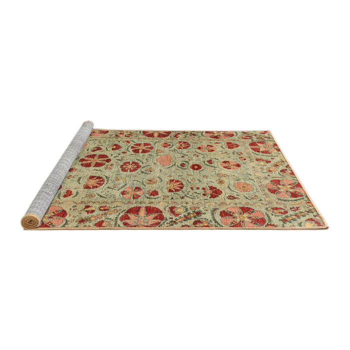 Sideview of Machine Washable Abstract Red Rug, wshabs3804