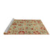 Sideview of Machine Washable Abstract Red Rug, wshabs3804