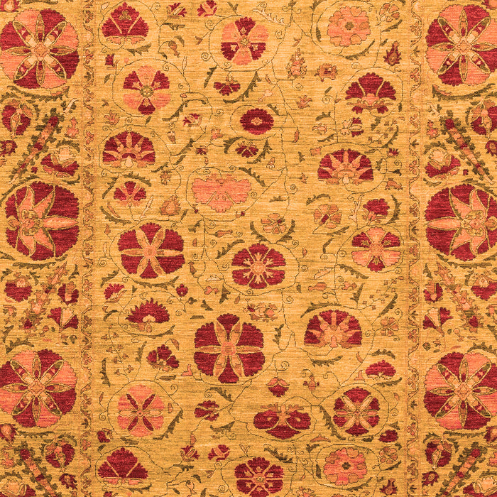 Machine Washable Oriental Orange Traditional Area Rugs, wshabs3804org