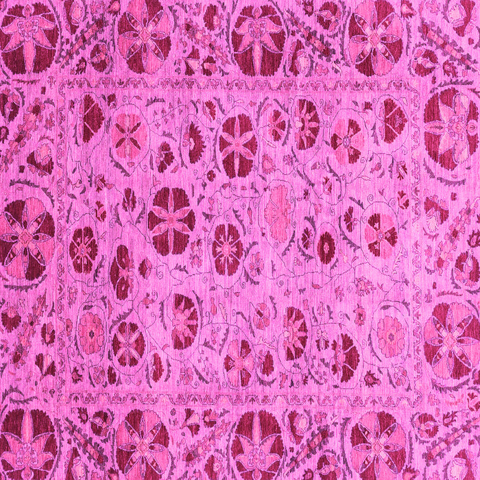 Square Machine Washable Oriental Pink Traditional Rug, wshabs3804pnk