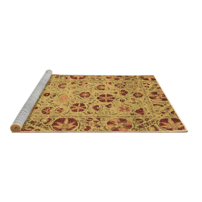 Sideview of Machine Washable Oriental Brown Traditional Rug, wshabs3804brn