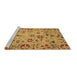 Sideview of Machine Washable Oriental Brown Traditional Rug, wshabs3804brn