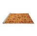 Sideview of Machine Washable Oriental Orange Traditional Area Rugs, wshabs3804org