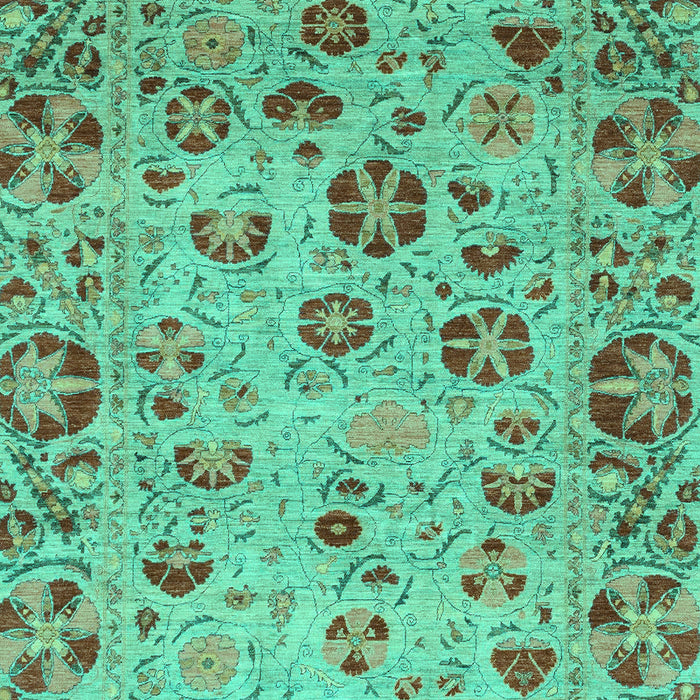 Machine Washable Oriental Turquoise Traditional Area Rugs, wshabs3804turq