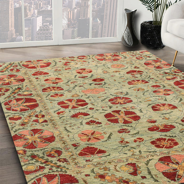 Machine Washable Abstract Red Rug in a Family Room, wshabs3804