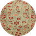 Round Abstract Red Oriental Rug, abs3804