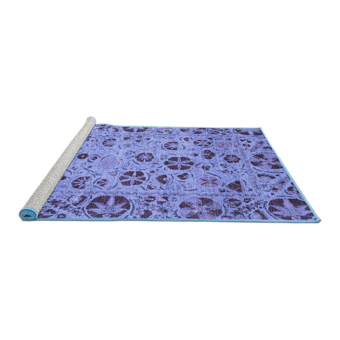 Sideview of Machine Washable Oriental Blue Traditional Rug, wshabs3804blu