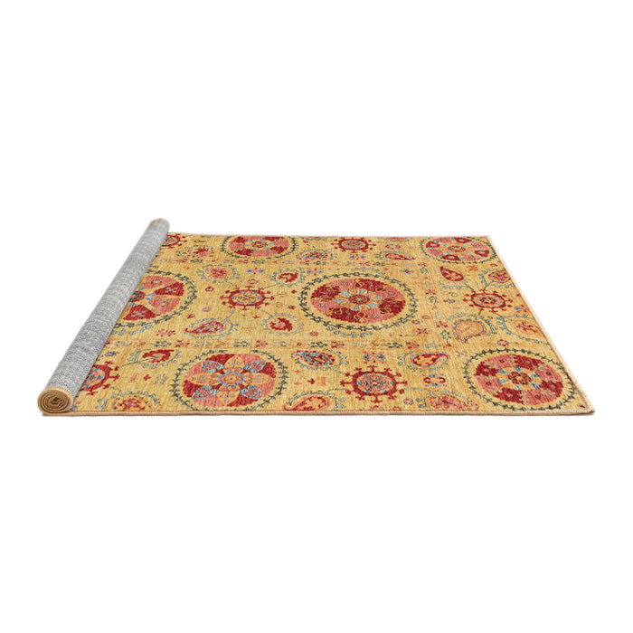 Sideview of Machine Washable Abstract Orange Rug, wshabs3805